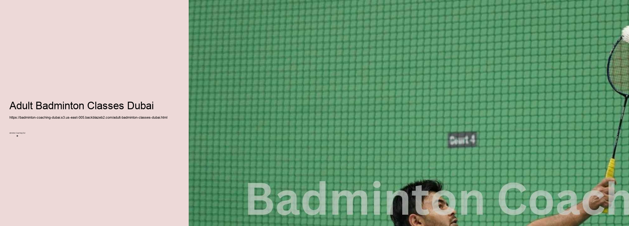 Adult Badminton Classes Dubai