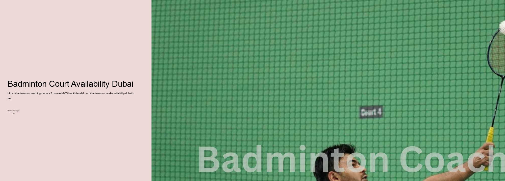 Badminton Court Availability Dubai