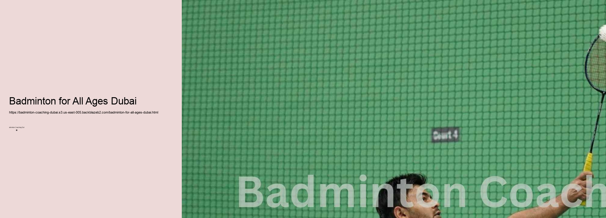 Badminton for All Ages Dubai