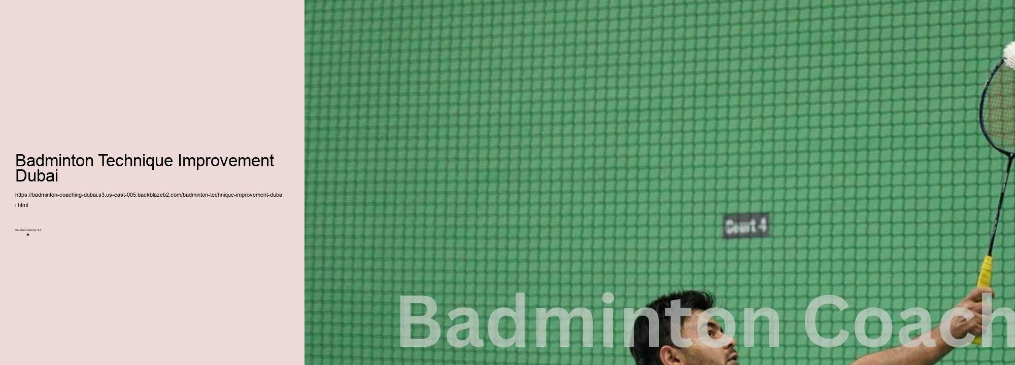 Badminton Technique Improvement Dubai