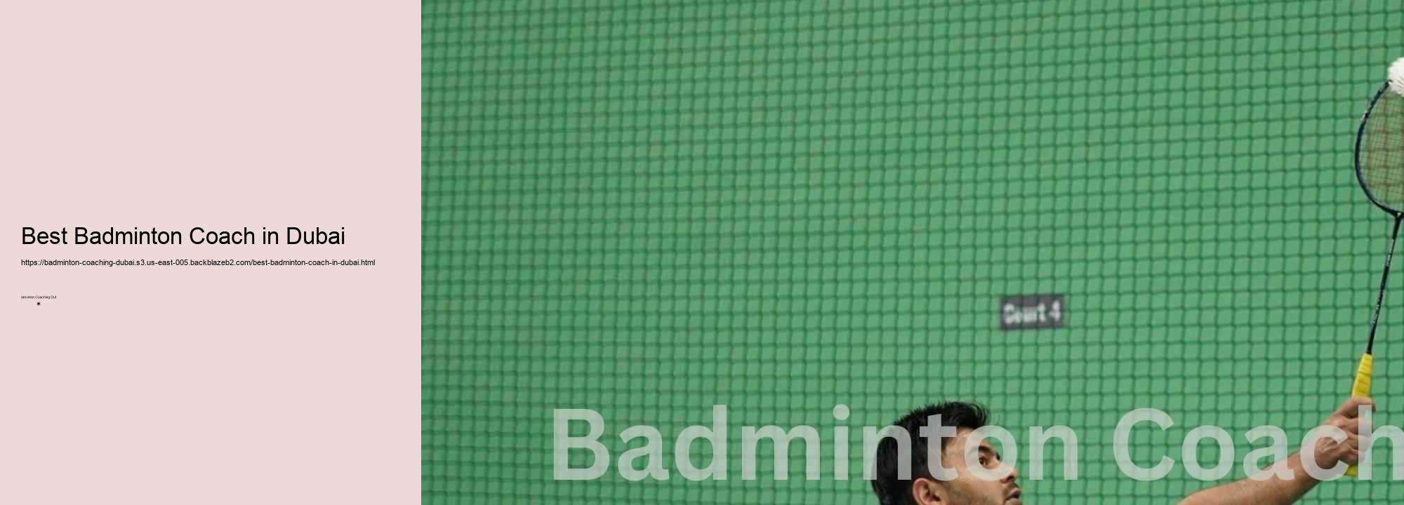 Best Badminton Coach in Dubai