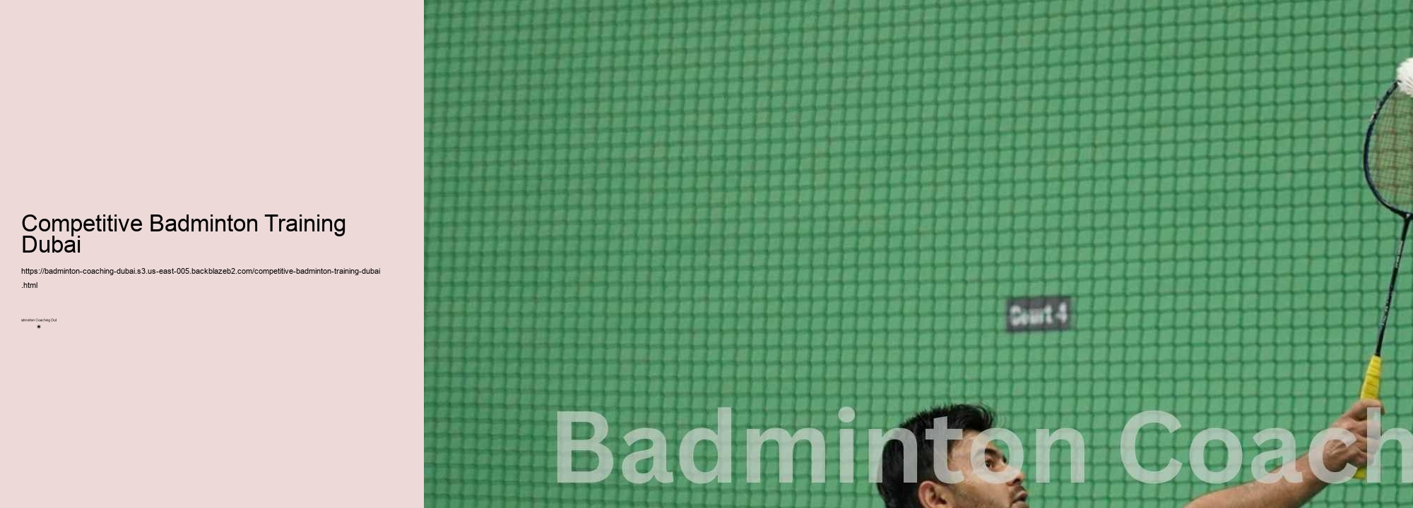 Competitive Badminton Training Dubai